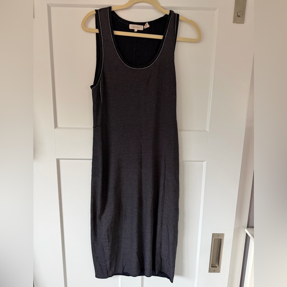 Inhabit Navy Sleeveless Scoop Neck Midi Dress